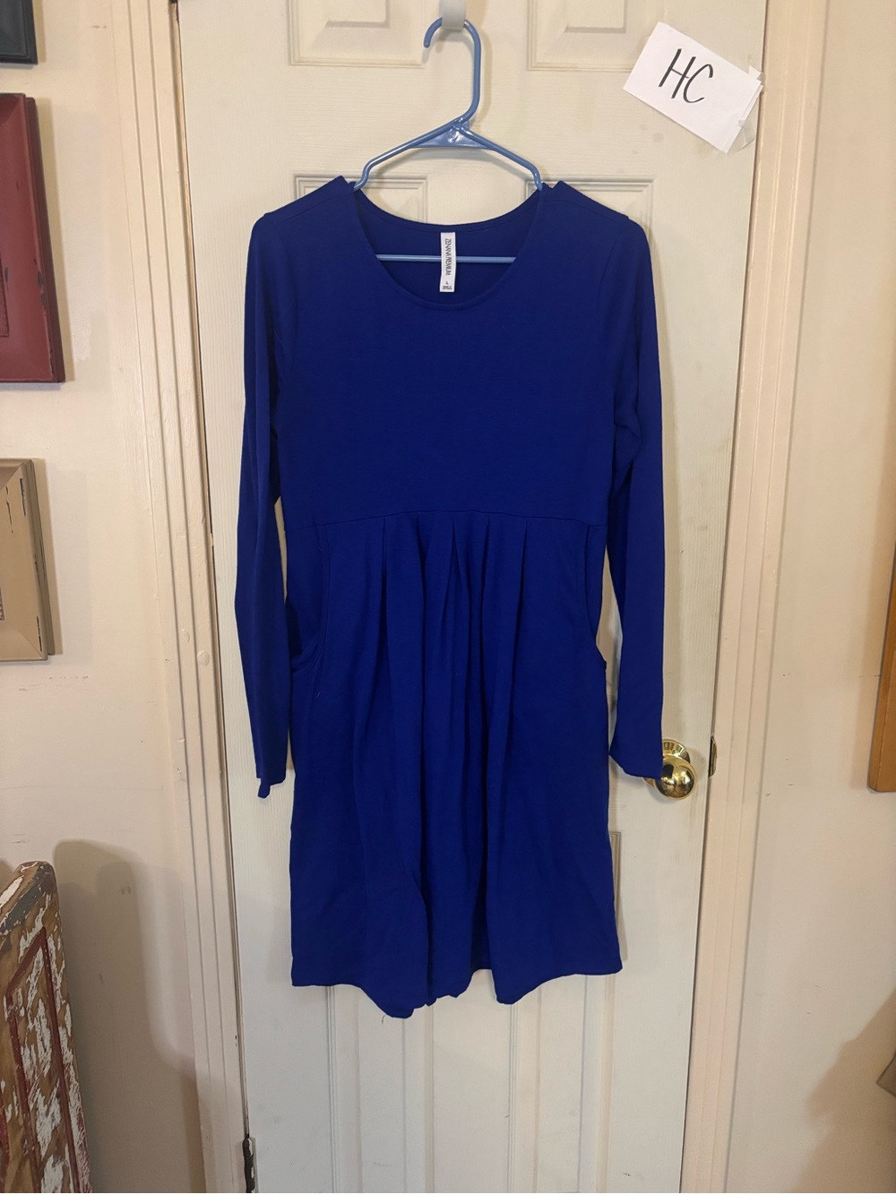 Zenana Outfitters Cobalt Blue Long Sleeve Dress